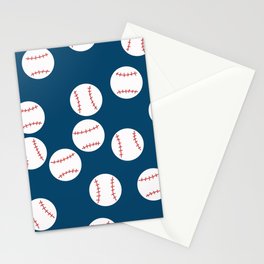 Baseball on Blue Stationery Card