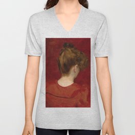 Study of Lilia by Carolus-Duran V Neck T Shirt