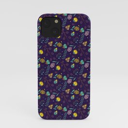 Flora & Beetles (purple) iPhone Case