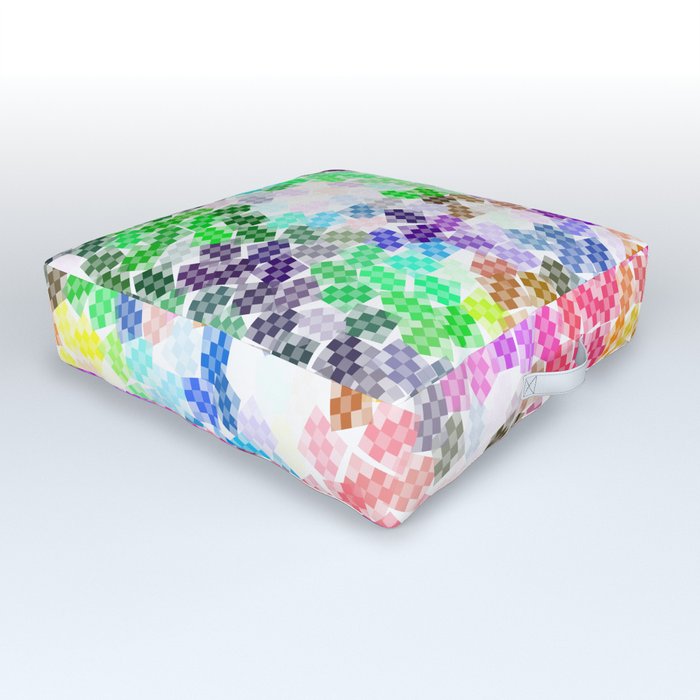 Colored Pattern, Colorful Life Outdoor Floor Cushion