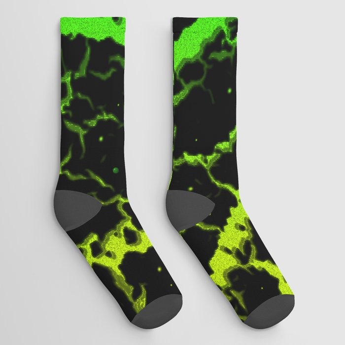 Cracked Space Lava - Lime/Green Socks