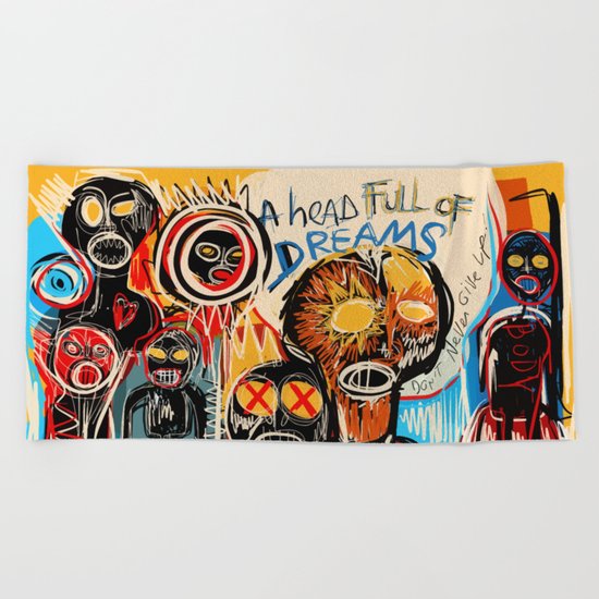 Head full of dreams Beach Towel