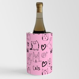 Pink cartoon cat pattern Wine Chiller