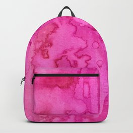 Girly neon pink magenta abstract watercolor paint Backpack