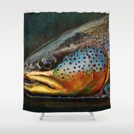 The Night Hunter Wild Brown Trout Shower Curtain