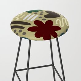 Abstract vintage color shapes collection 6 Bar Stool