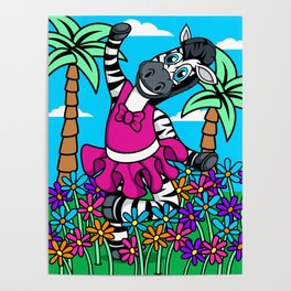 Zoe The Zebra Poster
