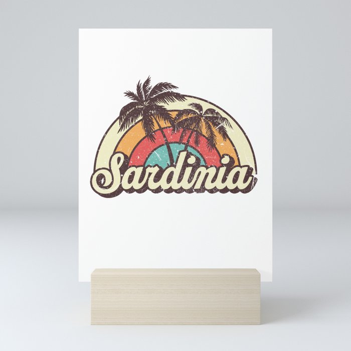 Sardinia beach city Mini Art Print