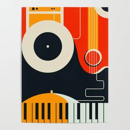 Jazz concept art Poster | Melody, Retro, Flat, Invitation, Colourful, Concept, Vinylrecord, Piano, Acoustic, Blues 