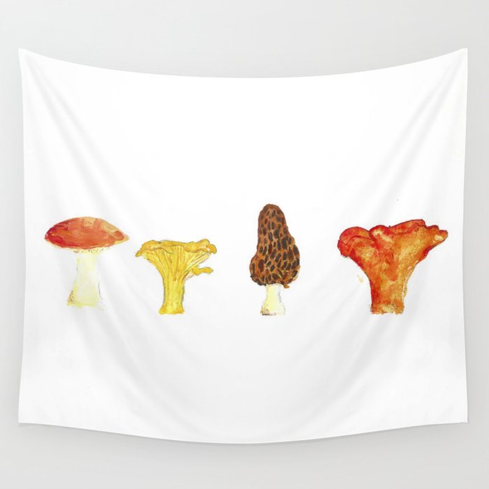 Pacific Northwest Edible Mushroom Chart Fungi Oil Painting Wall