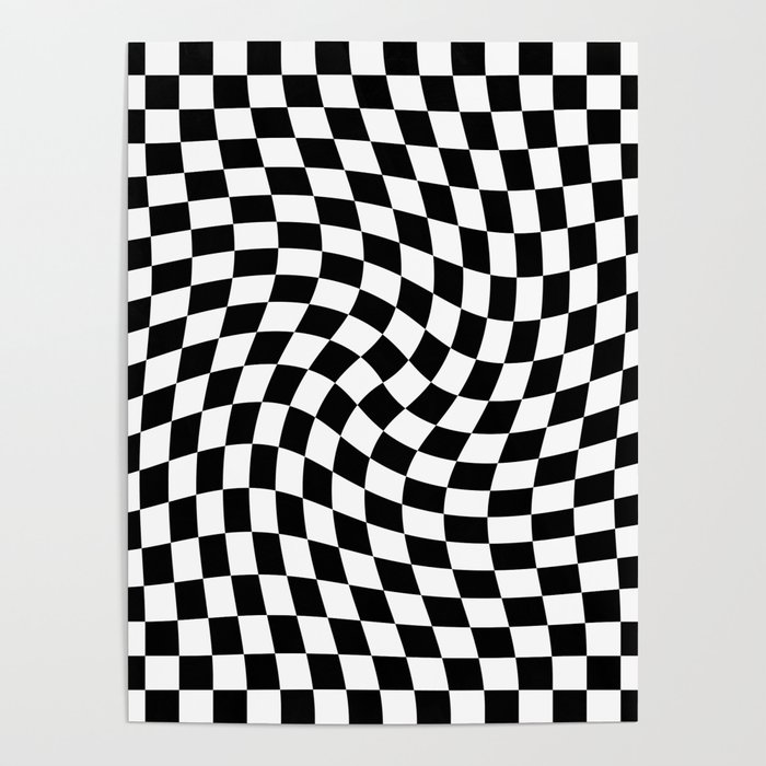 Check VIII - Black Twist — Checkerboard Print Poster