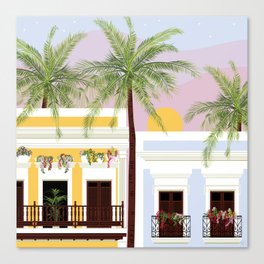 Puerto Rico Houses in the Sunset Canvas Print
