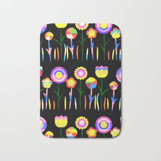 Happy flowers in spring Bath Mat