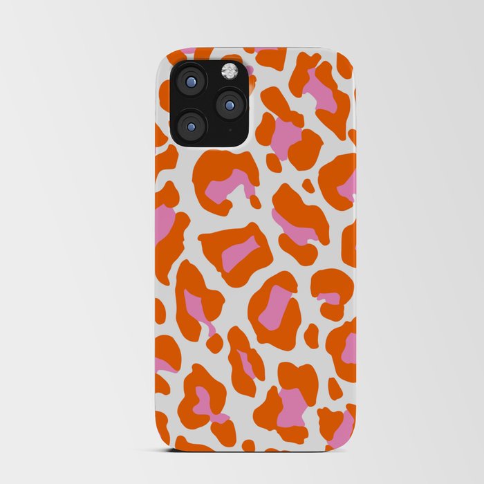 Leopard Pink & Orange iPhone Card Case