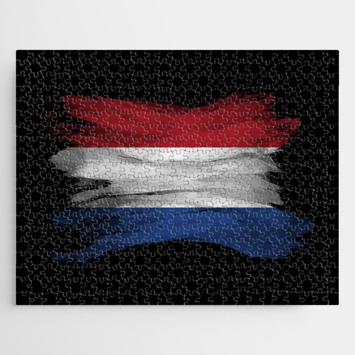 Netherlands flag brush stroke, national flag Jigsaw Puzzle