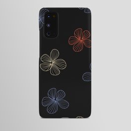 Black striped batik flower pattern Android Case