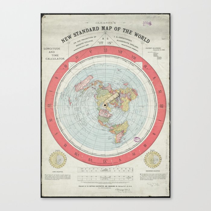 FLAT EARTH MAP Canvas Print