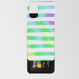 Geometrical Pink Violet Teal Green Gradient Stripes Android Card Case