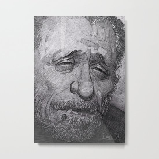 Charles Bukowski illustration portrait Metal Print