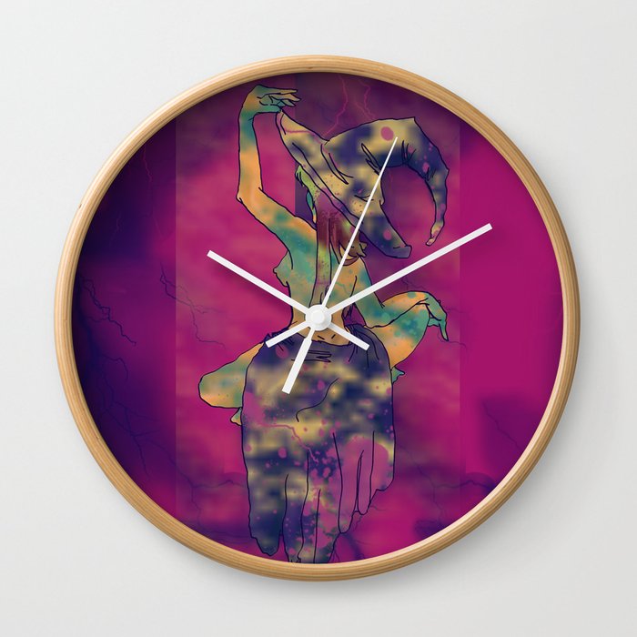 Floating Witch: Psychedelic  Wall Clock
