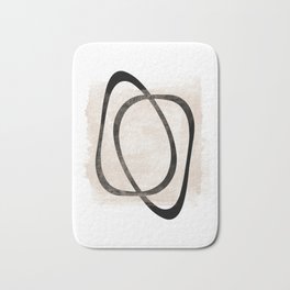 Interlocking Two AA - Minimalist Line Abstract Bath Mat | Scandi, Graphicart, Organic, Brushstroke, Lineart, Shapes, Black, Minimalistic, Tan, Minimalist 