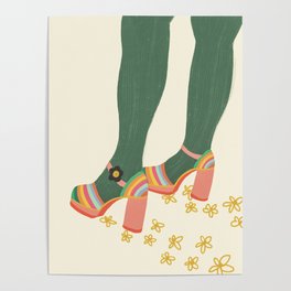 Rainbow walk feet Poster