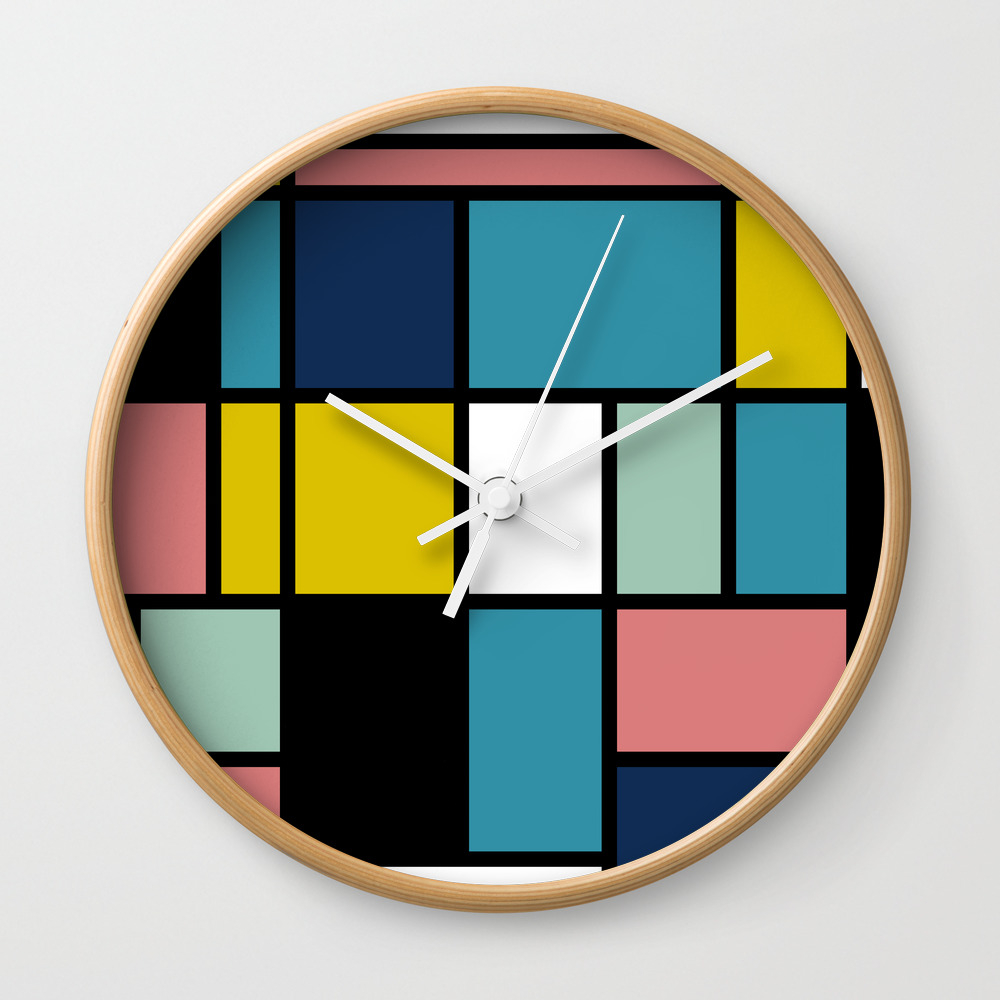 NEW MoMA DE STIJL MODERN CONTEMPORARY WALL CLOCK Mondrian DESIGN