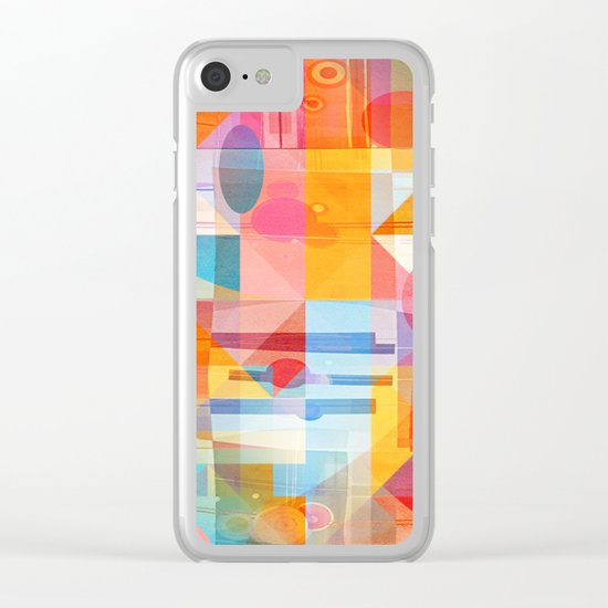 Whimsical Sunny Geometry Clear iPhone Case