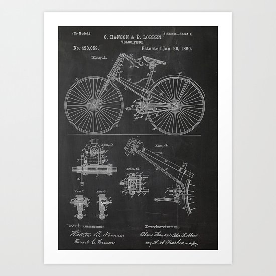 Velocipede Patent Art Print