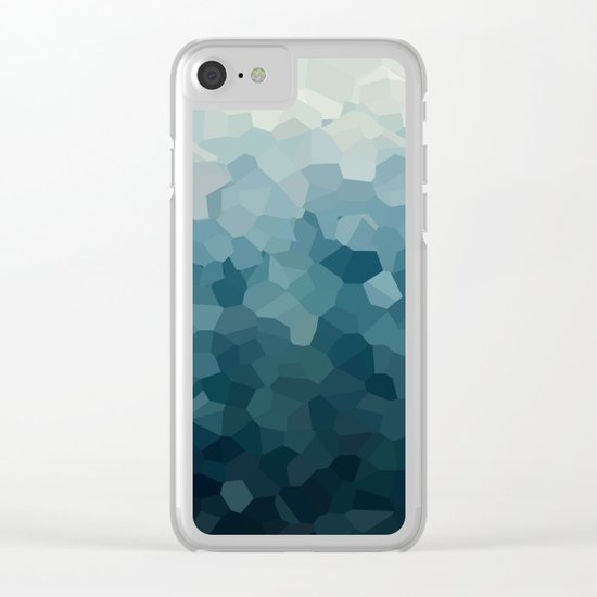 Ice Blue Mountains Moon Love Clear iPhone Case