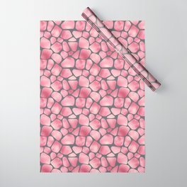 Pink Grey Giraffe Skin Print Wrapping Paper