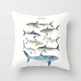 Sharks Throw Pillow