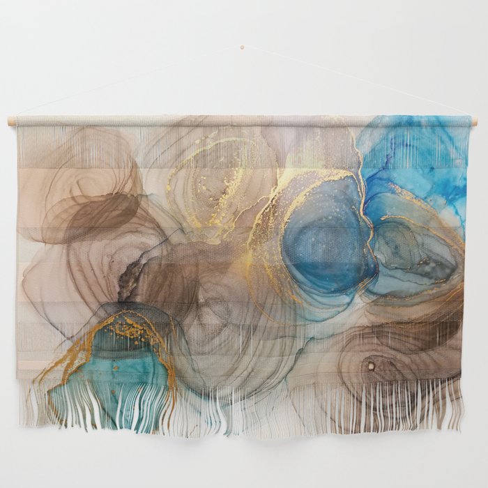Alcohol Ink Abstract. Bleached Mineral Vintage. Bright Alcohol Ink Texture. Abstract Lines Painting. Waves Marbled. Colorful Oil Water Abstract. Marbled Paper Background. Wall Hanging