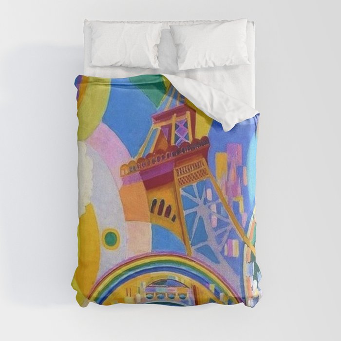 Air, Iron, and Water (Eiffel Tower) by Robert Delaunay Duvet Cover