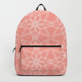 Geometric salmon pink white gradient abstract floral Backpack