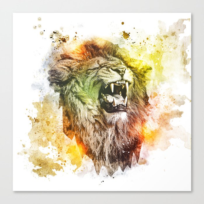 Lion, wild colorful, art good for a many reasons as a gift to important persons Canvas Print