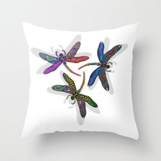 DRAGONFLY CIRCLE Throw Pillow