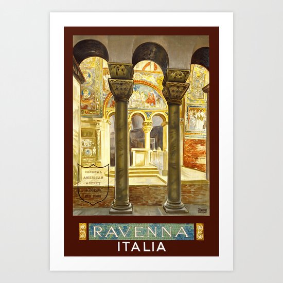 Vintage Ravenna Italy Travel Art Print