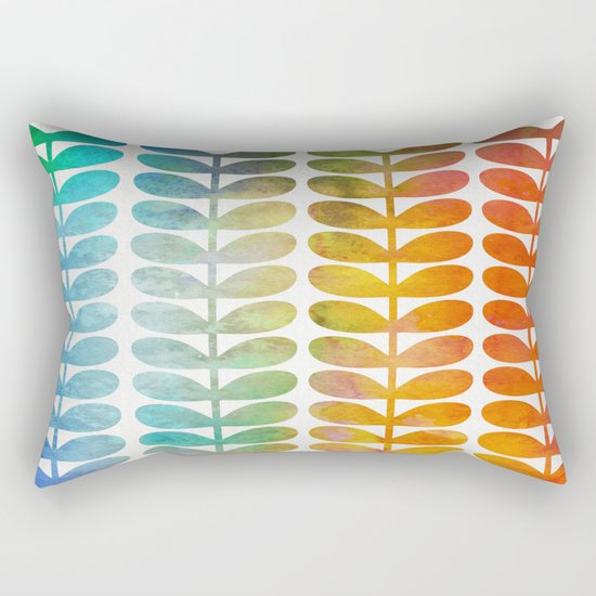 Colorful Leaves from Blue to Orange Rectangular Pillow