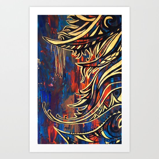Blue and Gold Art Print