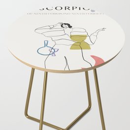 Scorpio Zodiac Sign Design Side Table