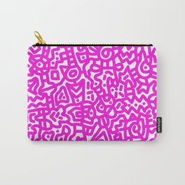Magenta on White Doodles Carry-All Pouch