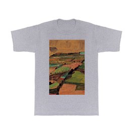 Rolling Plains at Harvest on the tartan hillsides landscape painting by Egon Schiele T Shirt