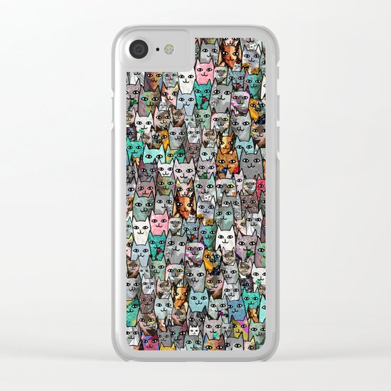Gemstone Cats Clear iPhone Case