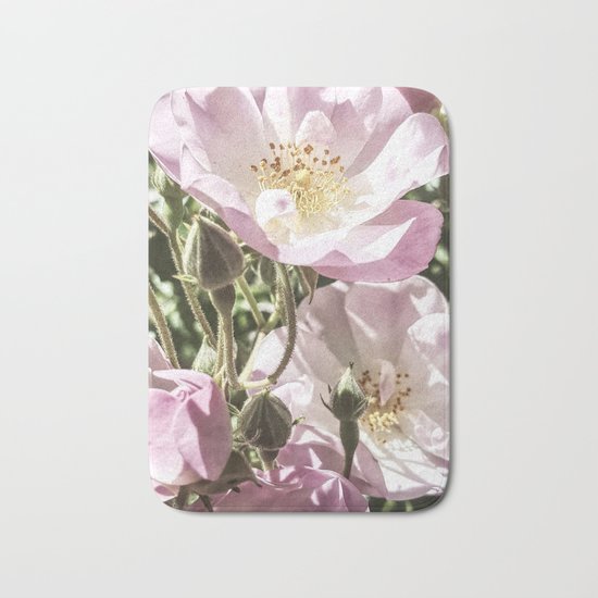 Cool And Luminous Summer Roses Bath Mat