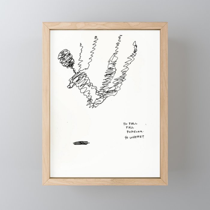 falling  Framed Mini Art Print