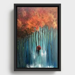 lovers in the rain Framed Canvas