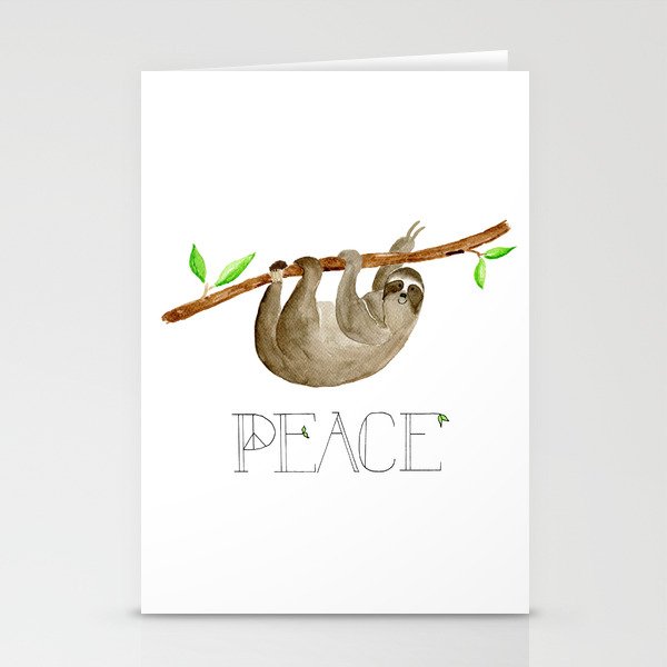 Peace Sloth Card Stationery Cards