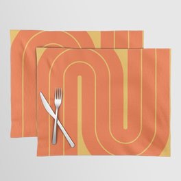 Retro Geometric Double Arch Gradated Design Orange and Yellow Placemat