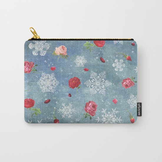 Snow and Roses Carry-All Pouch